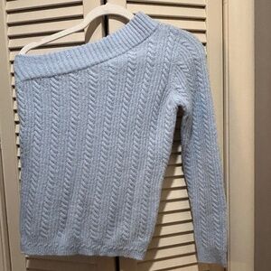 Woman’s Venus Baby Blue One Shoulder Sleeve All Season Sweater